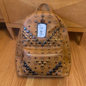 MCM M Stud Medium Backpack